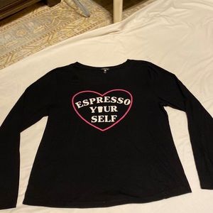 Espresso your self tart INTIMATES WOMEN long sleeve size TOP Size XL